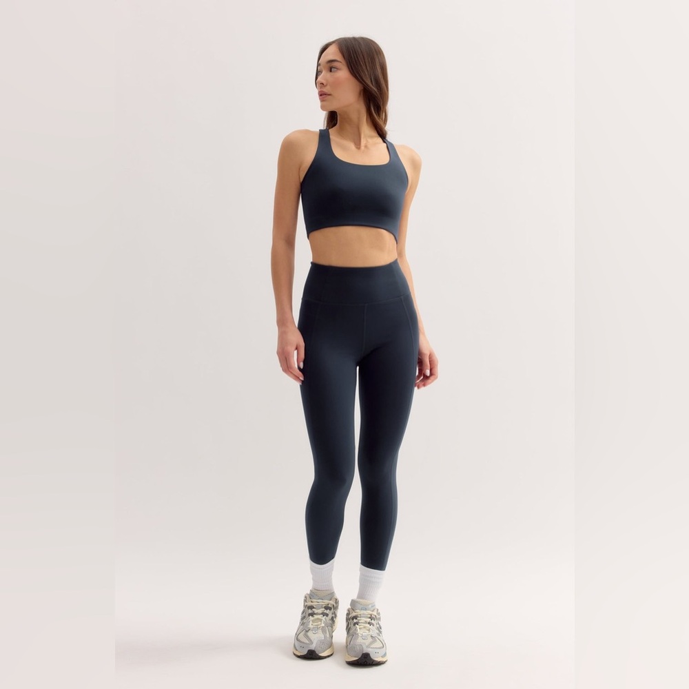 Girlfriend Collective Compressive High Rise Legging Navy Blue size Small